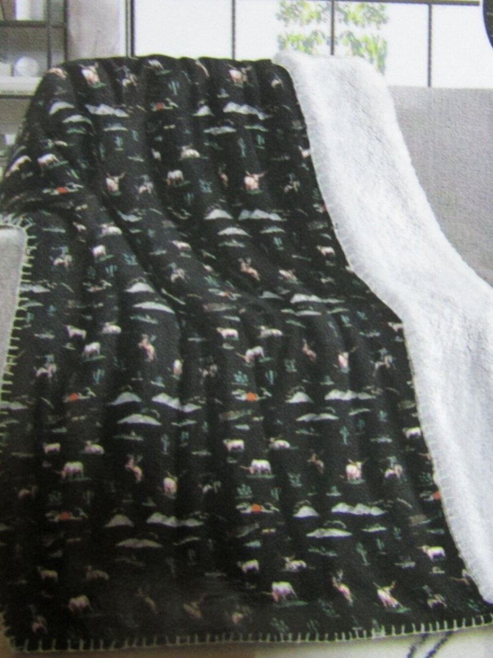 NWT Rodeo Nights Western Mia Sherpa Blanket Western Linen